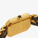 Chanel Stainless Steel Lambskin 20mm Chain Premiere Quartz Watch Gold M