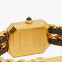 Chanel Stainless Steel Lambskin 20mm Chain Premiere Quartz Watch Gold M