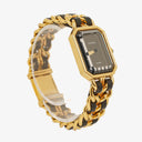 Chanel Stainless Steel Lambskin 20mm Chain Premiere Quartz Watch Gold M