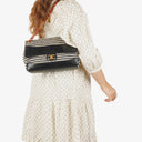 Chanel Quilted Jersey Navy White Red Jumbo Coco Sailor Flap Bag