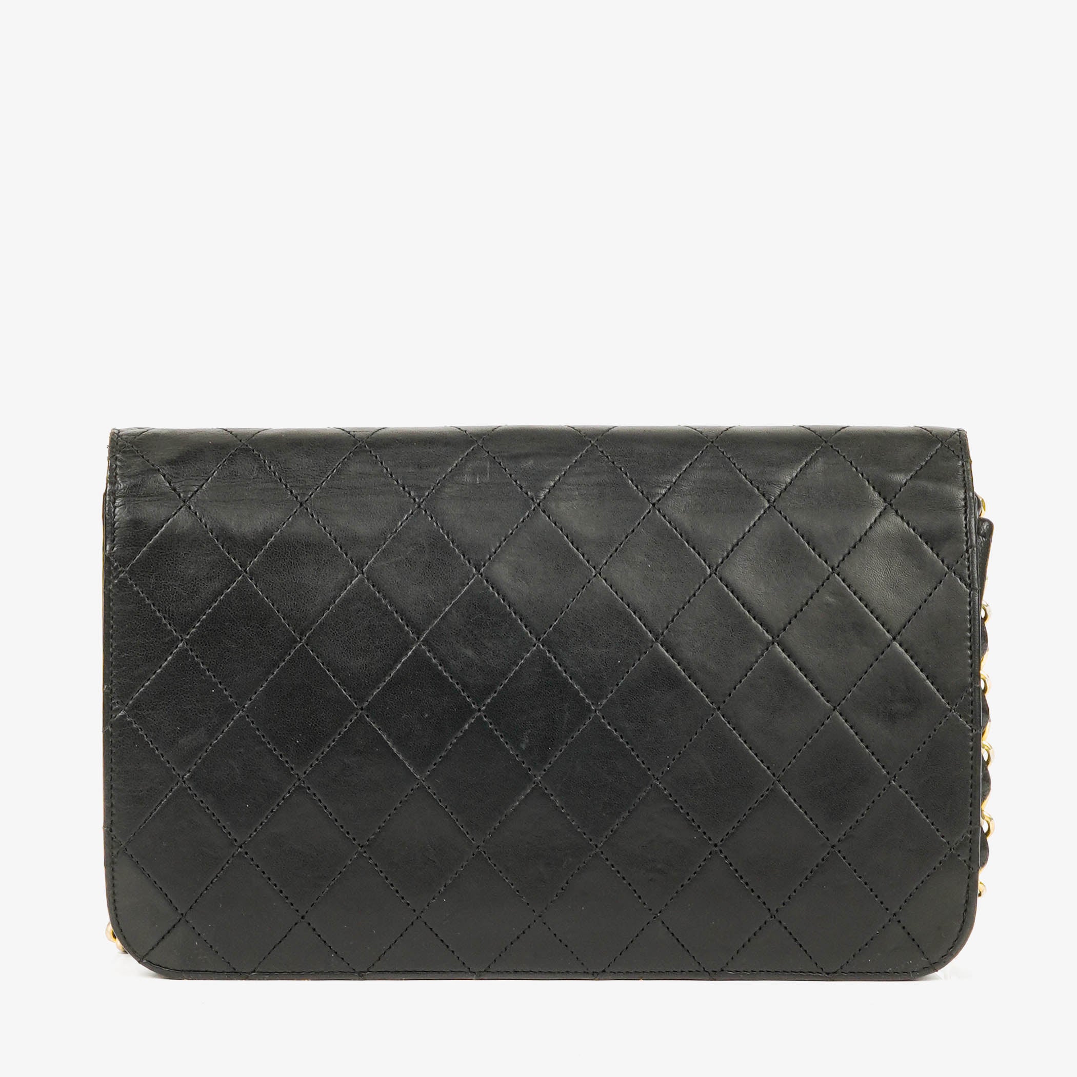 Chanel Classic Full Flap Bag Black Quilted Leather 24K Gold-Plated Hardware