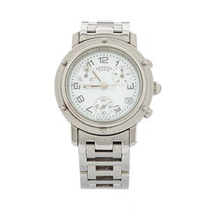 Hermes Clipper Chronograph 32mm Stainless Steel Quartz Watch