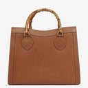 Gucci Vintage Brown Leather Diana Bamboo Tote