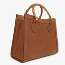 Gucci Vintage Brown Leather Diana Bamboo Tote