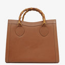 Gucci Vintage Brown Leather Diana Bamboo Tote
