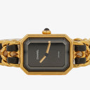 Chanel Stainless Steel Lambskin 20mm Chain Premiere Quartz Watch Gold M