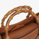 Gucci Vintage Brown Leather Diana Bamboo Tote