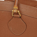 Gucci Vintage Brown Leather Diana Bamboo Tote