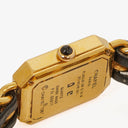 Chanel Stainless Steel Lambskin 20mm Chain Premiere Quartz Watch Gold M