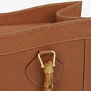 Gucci Vintage Brown Leather Diana Bamboo Tote