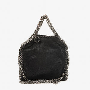 Stella McCartney Black Falabella Tiny Tote Vegan Shaggy Deer