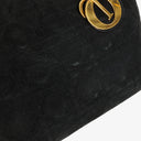 Christian Dior Black Cannage Quilted Suede Leather Lady Dior Bag