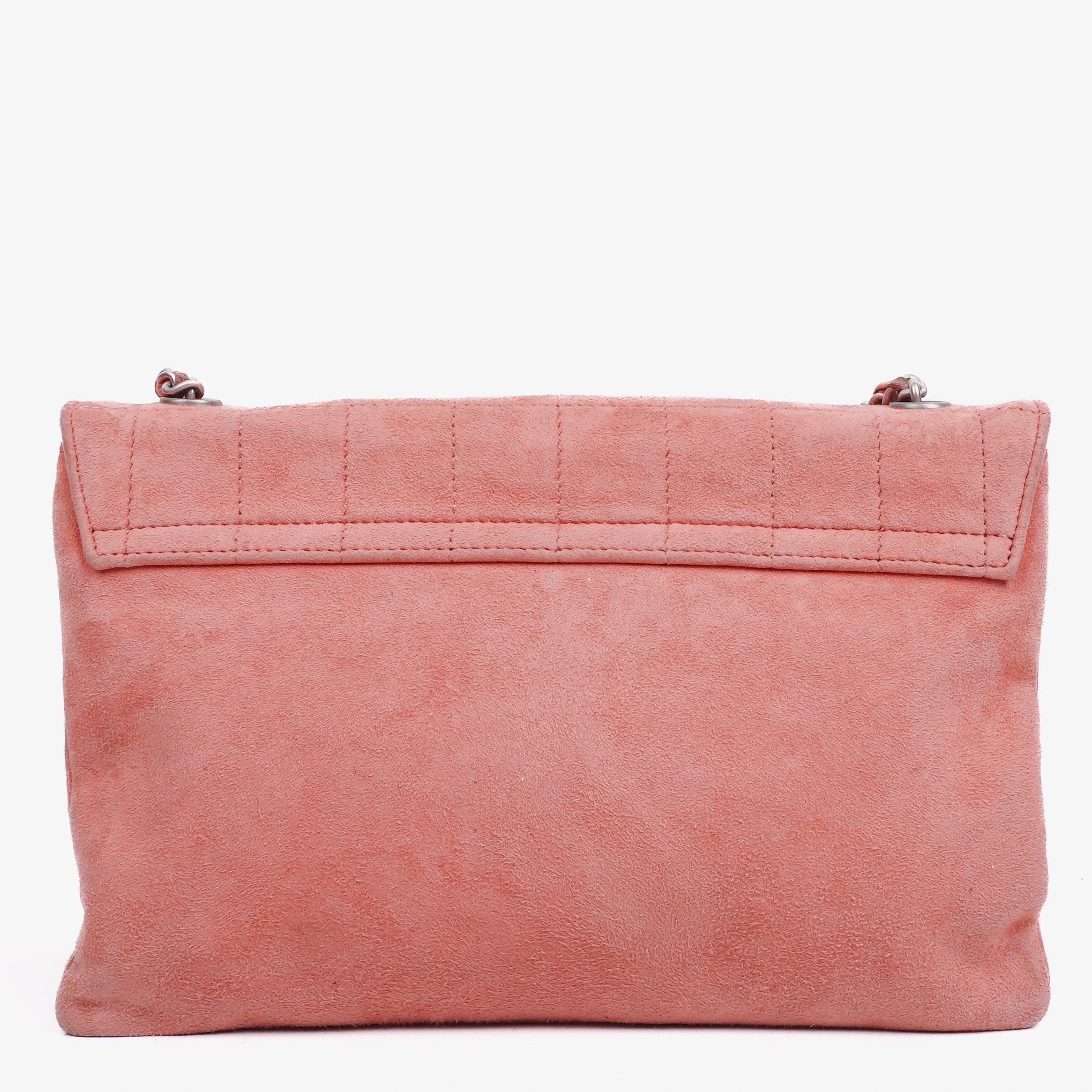 Chanel Rosa Wildleder Chocolate Bar Mademoiselle Flap Tasche