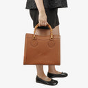 Gucci Vintage Brown Leather Diana Bamboo Tote
