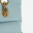 Chanel Medium Classic Vintage Double Flap Bag Light Blue Quilted Jersey 24K Gold-Plated Hardware