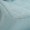 Chanel Medium Classic Vintage Double Flap Bag Light Blue Quilted Jersey 24K Gold-Plated Hardware