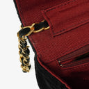 Chanel Small Half-Moon Black Velvet Flap Bag