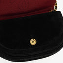 Chanel Small Half-Moon Black Velvet Flap Bag