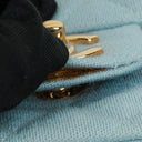 Chanel Medium Classic Vintage Double Flap Bag Light Blue Quilted Jersey 24K Gold-Plated Hardware