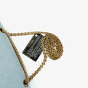 Chanel Medium Classic Vintage Double Flap Bag Light Blue Quilted Jersey 24K Gold-Plated Hardware