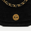 Chanel Small Half-Moon Black Velvet Flap Bag