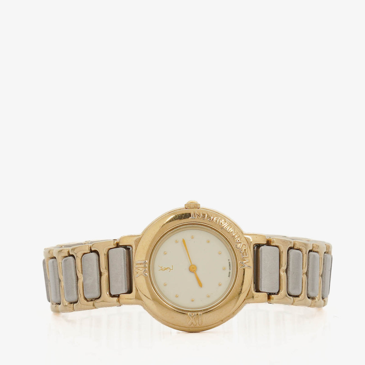 Yves Saint Laurent YSL Logo Two-Tone Stainless Steel Watch