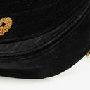 Chanel Small Half-Moon Black Velvet Flap Bag