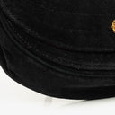 Chanel Small Half-Moon Black Velvet Flap Bag