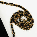 Chanel Small Half-Moon Black Velvet Flap Bag