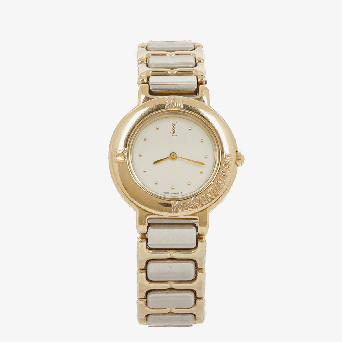 Yves Saint Laurent YSL Logo Two-Tone Stainless Steel Watch