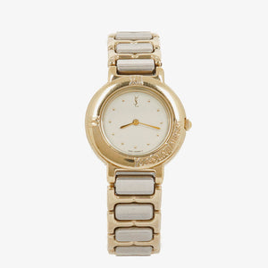 Yves Saint Laurent YSL Logo Two-Tone Stainless Steel Watch