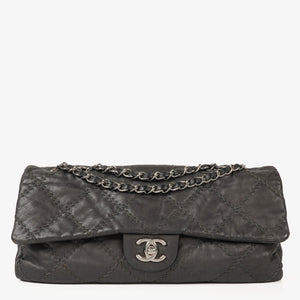 Chanel Ultimate Stitch Dark Grey Lambskin Single Flap