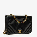 Chanel Patent Chevron Quilted Single Flap Bag