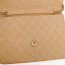 Chanel Classic Single Flap Bag Beige Quilted Lambskin With 24K Gold-Plated Hardware