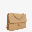 Chanel Classic Single Flap Bag Beige Quilted Lambskin With 24K Gold-Plated Hardware