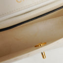 Chanel Mini Quilted Square Leather White Flap Bag With 24K Gold-Plated Hardware