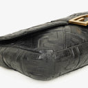 Fendi Baguette Large Black Nappa FF Embossed Bag