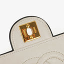 Chanel Mini Quilted Square Leather White Flap Bag With 24K Gold-Plated Hardware