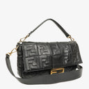 Fendi Baguette Large Black Nappa FF Embossed Bag