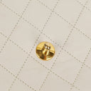 Chanel Mini Quilted Square Leather White Flap Bag With 24K Gold-Plated Hardware
