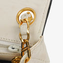 Chanel Mini Quilted Square Leather White Flap Bag With 24K Gold-Plated Hardware