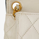 Chanel Mini Quilted Square Leather White Flap Bag With 24K Gold-Plated Hardware