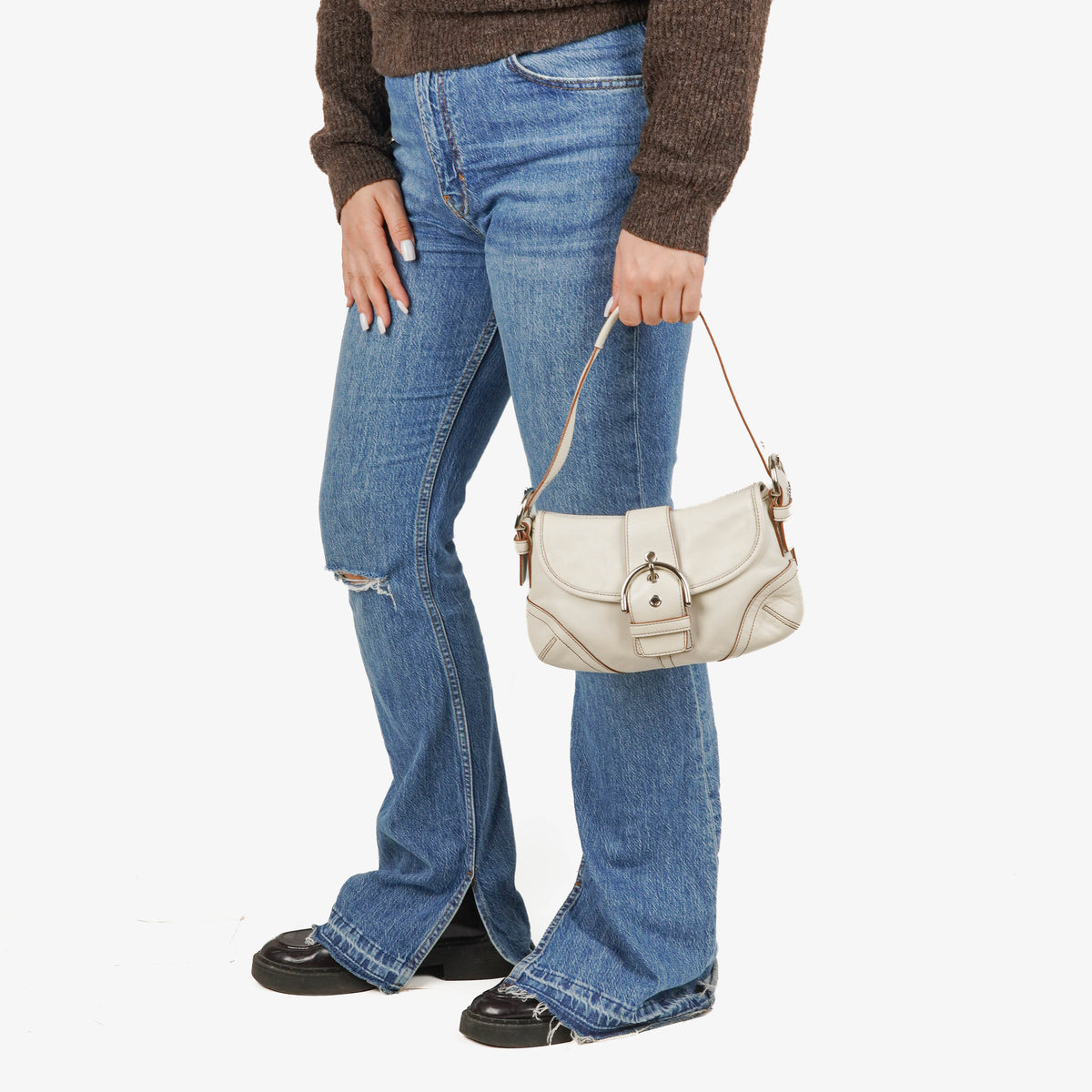 Coach Soho White Leather Shoulder Bag