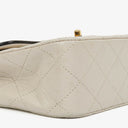 Chanel Mini Quilted Square Leather White Flap Bag With 24K Gold-Plated Hardware