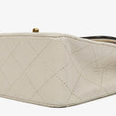 Chanel Mini Quilted Square Leather White Flap Bag With 24K Gold-Plated Hardware