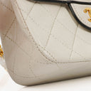 Chanel Mini Quilted Square Leather White Flap Bag With 24K Gold-Plated Hardware