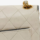 Chanel Mini Quilted Square Leather White Flap Bag With 24K Gold-Plated Hardware