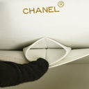 Chanel Medium Classic Vintage Double Flap Bag White Quilted Lambskin 24K Gold-Plated Hardware