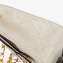Chanel Mini Quilted Square Leather White Flap Bag With 24K Gold-Plated Hardware