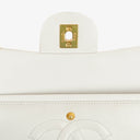 Chanel Medium Classic Vintage Double Flap Bag White Quilted Lambskin 24K Gold-Plated Hardware
